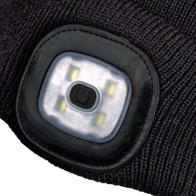 GORRO TEJIDO BEANIE CON LUZ LED RECARGABLE USB