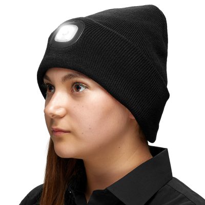 GORRO TEJIDO BEANIE CON LUZ LED RECARGABLE USB