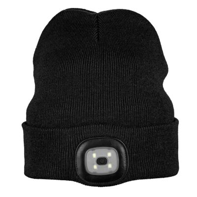 GORRO TEJIDO BEANIE CON LUZ LED RECARGABLE USB