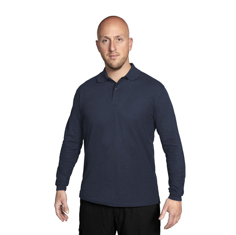 Polera Pique ML Azul Marino 02